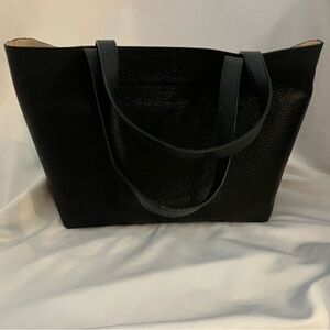 Cuyana Small Classic Structured Tote in Black/Blush with Insert